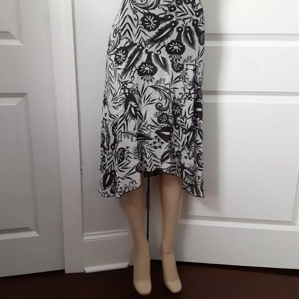 Floral Faux Wrap Midi A Line Apt 9 Skirt Size 8